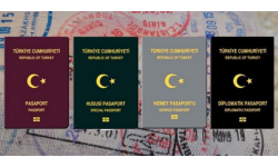 Türkiye Cumhuriyeti pasaport çeşitleri dört farklı kapsamda düzenlenmiş olup renkleri ile de bu farklılıklar belirtilmiştir.